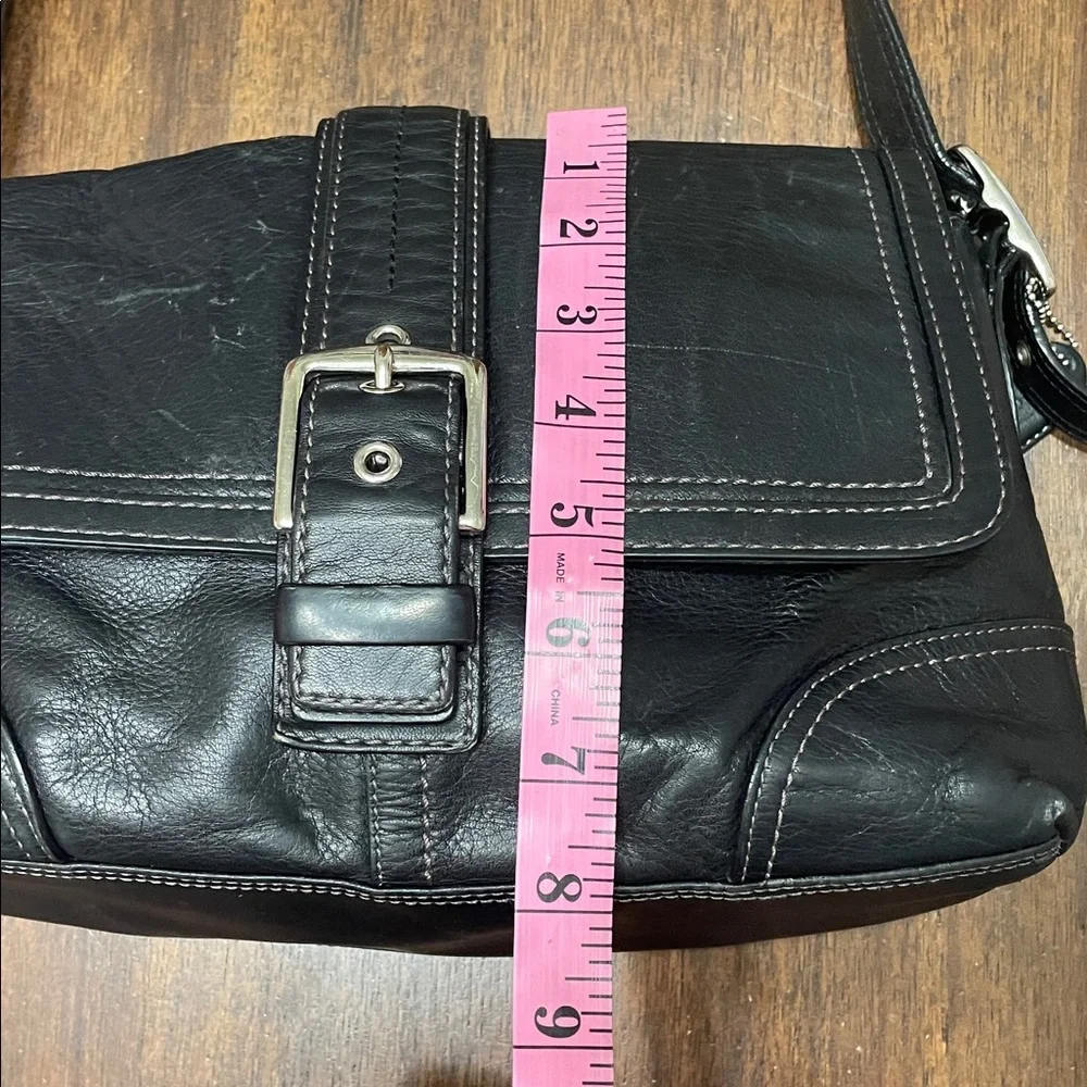 Coach vintage crossbody Black Leather bag - Picture 7 of 14